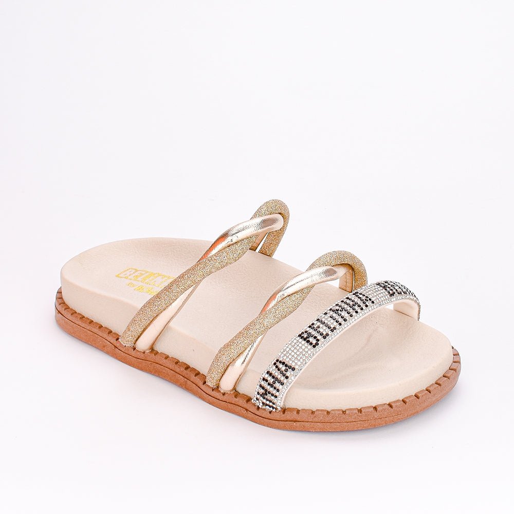 Papete Menina Infantil Kidy Fashion Ouro - Kidy Calçados - Sandália e Papete