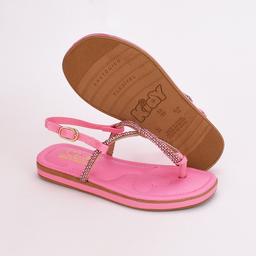 RASTEIRA FLAT ROSA KIDY - Kidy Calçados - 