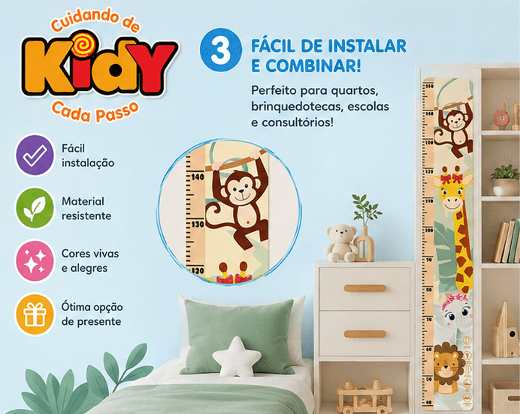 Régua Medidora Infantil Safari - Kidy Calçados - 