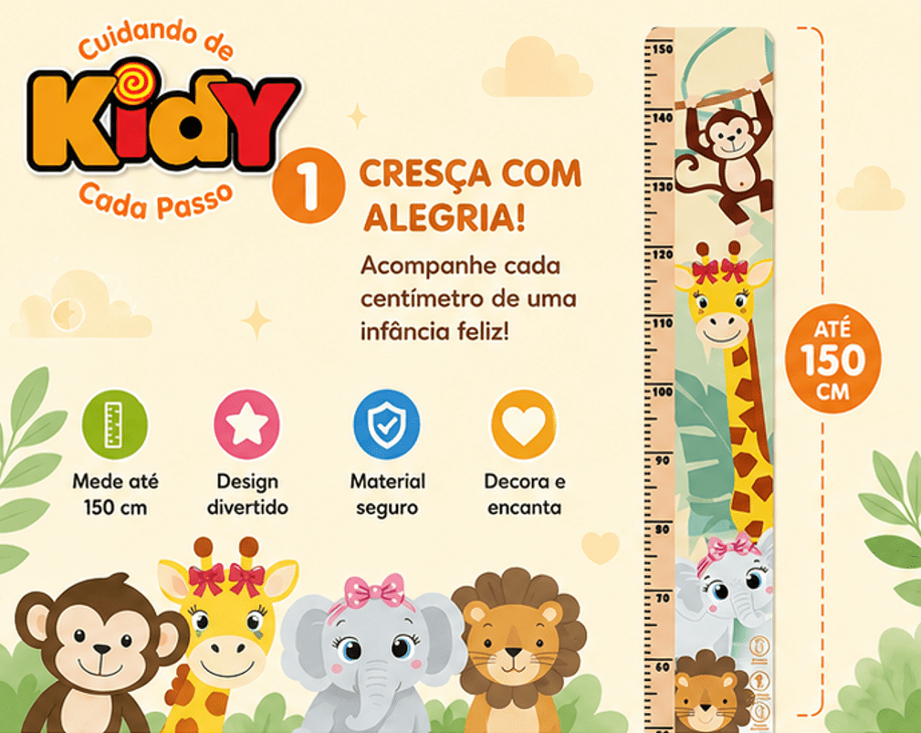 Régua Medidora Infantil Safari - Kidy Calçados - 