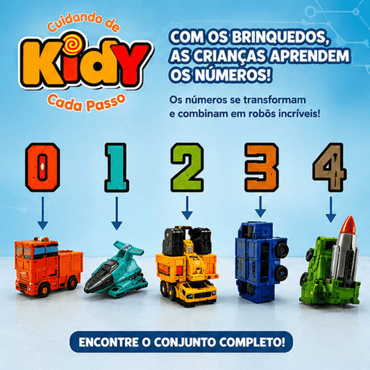 Robô Transformável com Veículos Brinquedo Infantil Educativo - Kidy Calçados - 