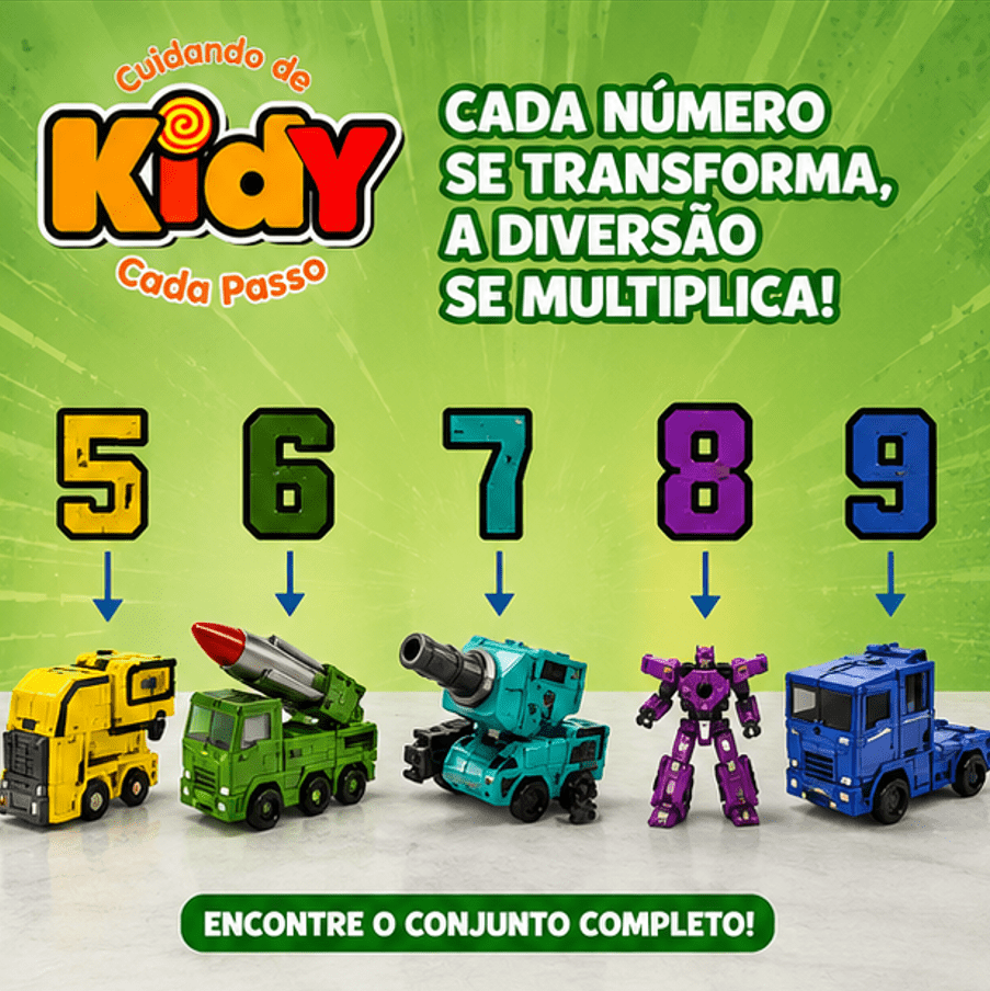 Robô Transformável com Veículos Brinquedo Infantil Educativo - Kidy Calçados - 