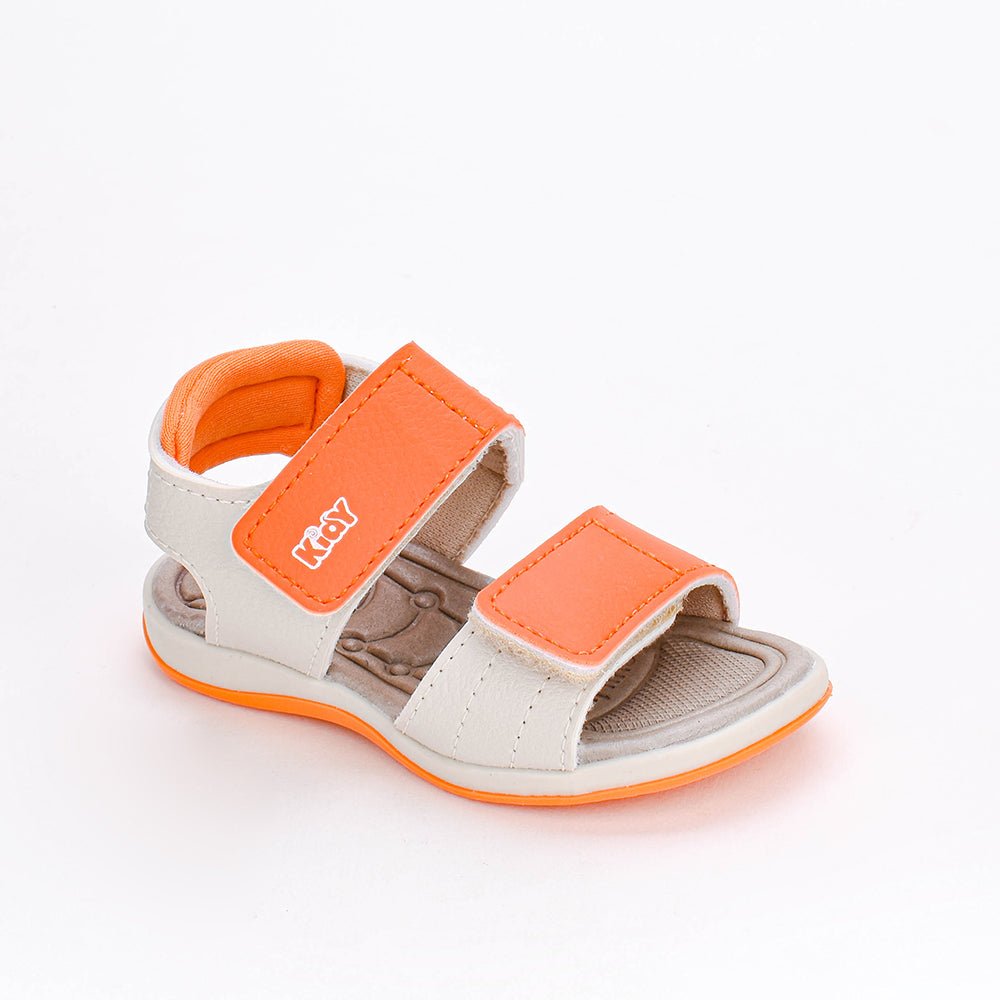 Sandália Bebê Menino Kidy Baby Equilíbrio Natural/Laranja Antiderrapante 16 ao 22 - Kidy Calçados - 