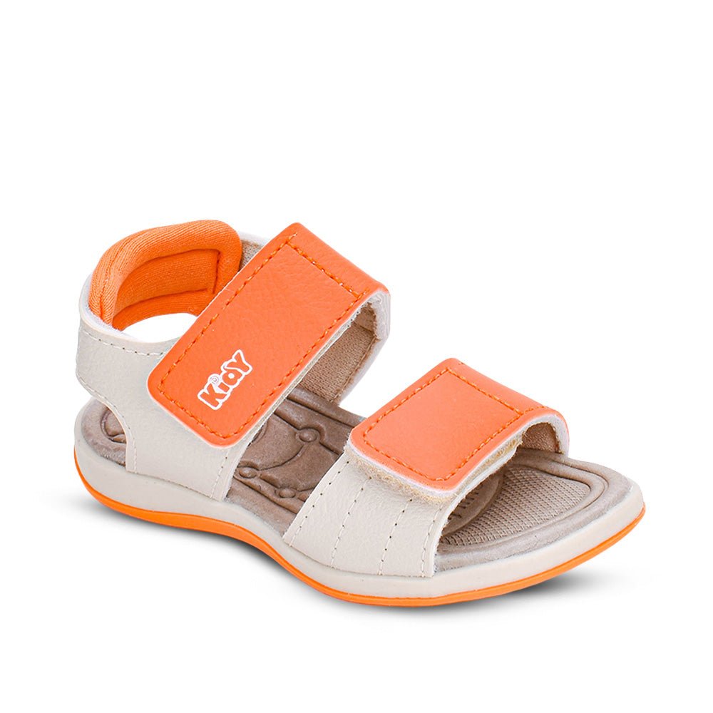Sandália Bebê Menino Kidy Baby Equilíbrio Natural/Laranja Antiderrapante 16 ao 22 - Kidy Calçados -