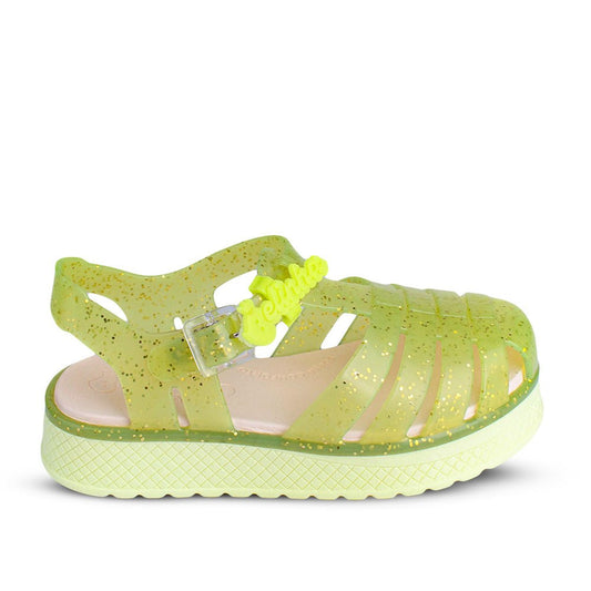 Sandália Infantil Kidy Belinha Gloss Amarelo com Glitter Brilho e Conforto - Kidy Calçados - Sandália e Papete