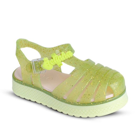 Sandália Infantil Kidy Belinha Gloss Amarelo com Glitter Brilho e Conforto - Kidy Calçados - Sandália e Papete