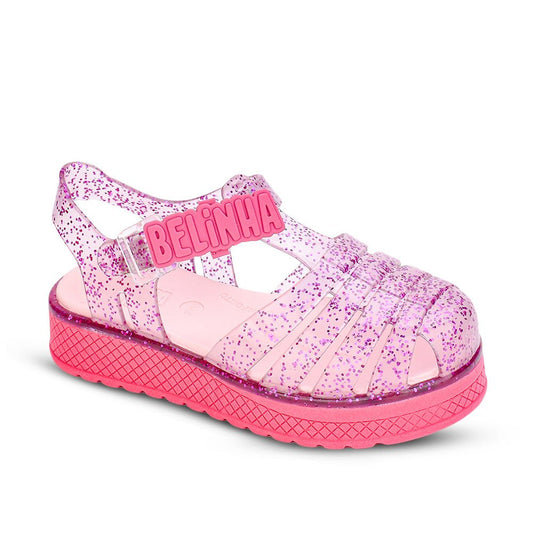 Sandália Infantil Kidy Belinha Gloss Pink Glitter Brilho Conforto Delicadeza - Kidy Calçados - Sandália e Papete