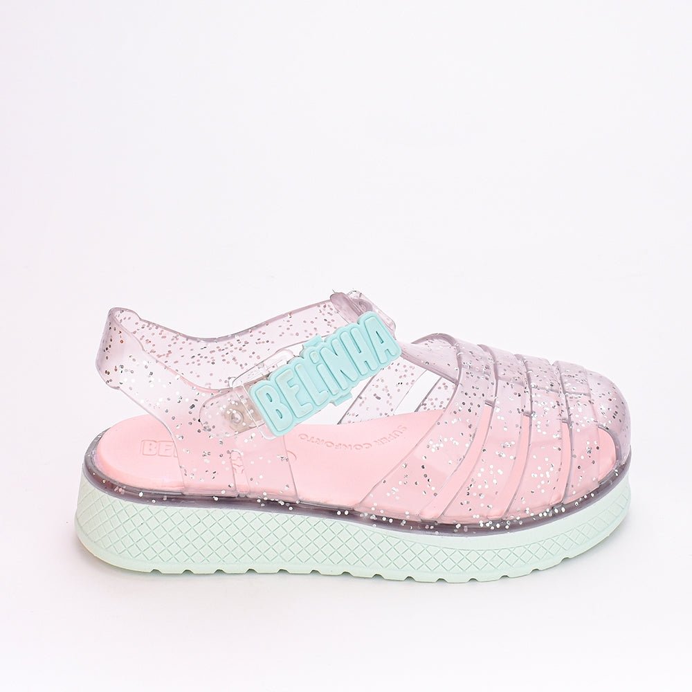 Sandália Infantil Kidy Belinha Gloss Verde com Glitter Conforto e Estilo - Kidy Calçados - 