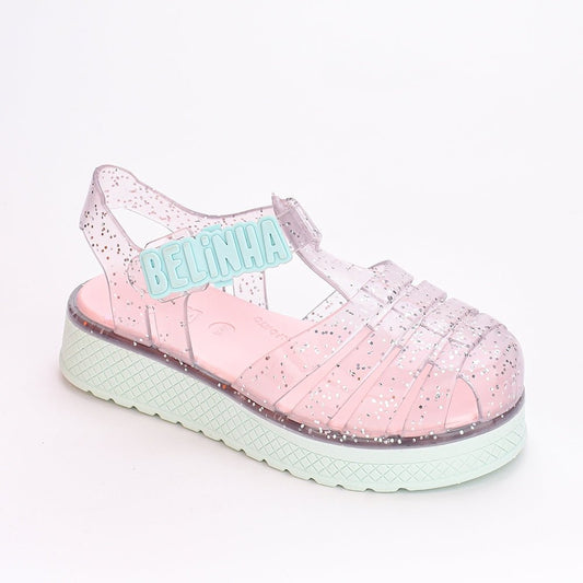 Sandália Infantil Kidy Belinha Gloss Verde com Glitter Conforto e Estilo - Kidy Calçados - 