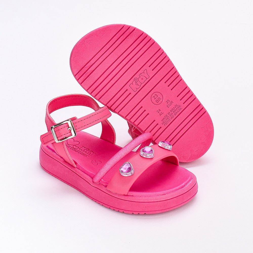 Sandália Infantil Kidy Flat Form Com Brinquedo Pink - Kidy Calçados - 