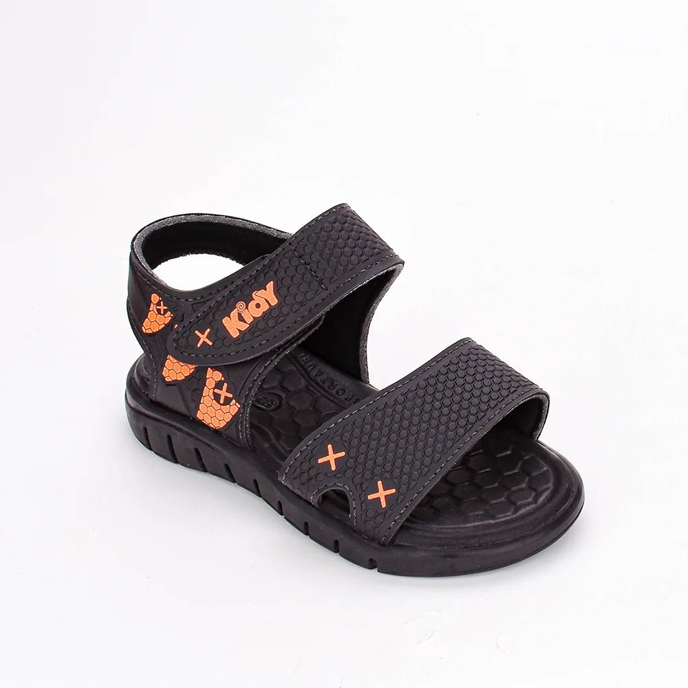 Sandália Infantil Kidy Toys Com Brinquedo Surpresa Preto Laranja Neon - Kidy Calçados - Sandália e Papete