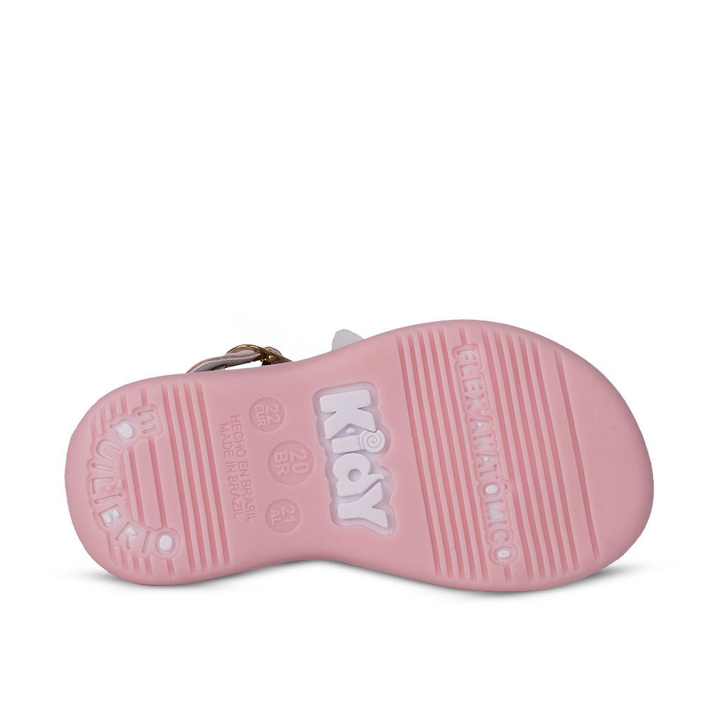 Sandália Infantil Menina Kidy Baby Equilíbrio Branca com Laço - Kidy Calçados - 