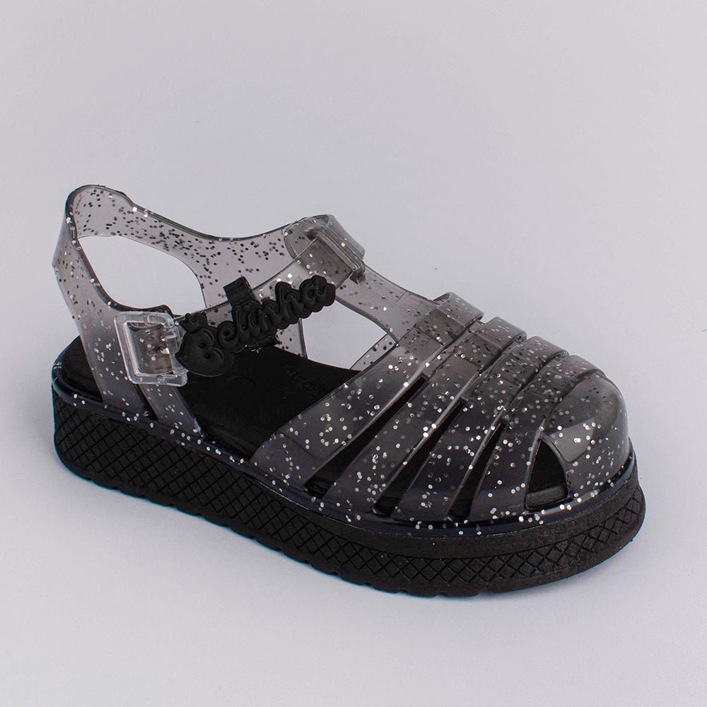 Sandália Infantil Menina Kidy Belinha Gloss Fumê Glitter Elegância e Brilho - Kidy Calçados - Sandália e Papete