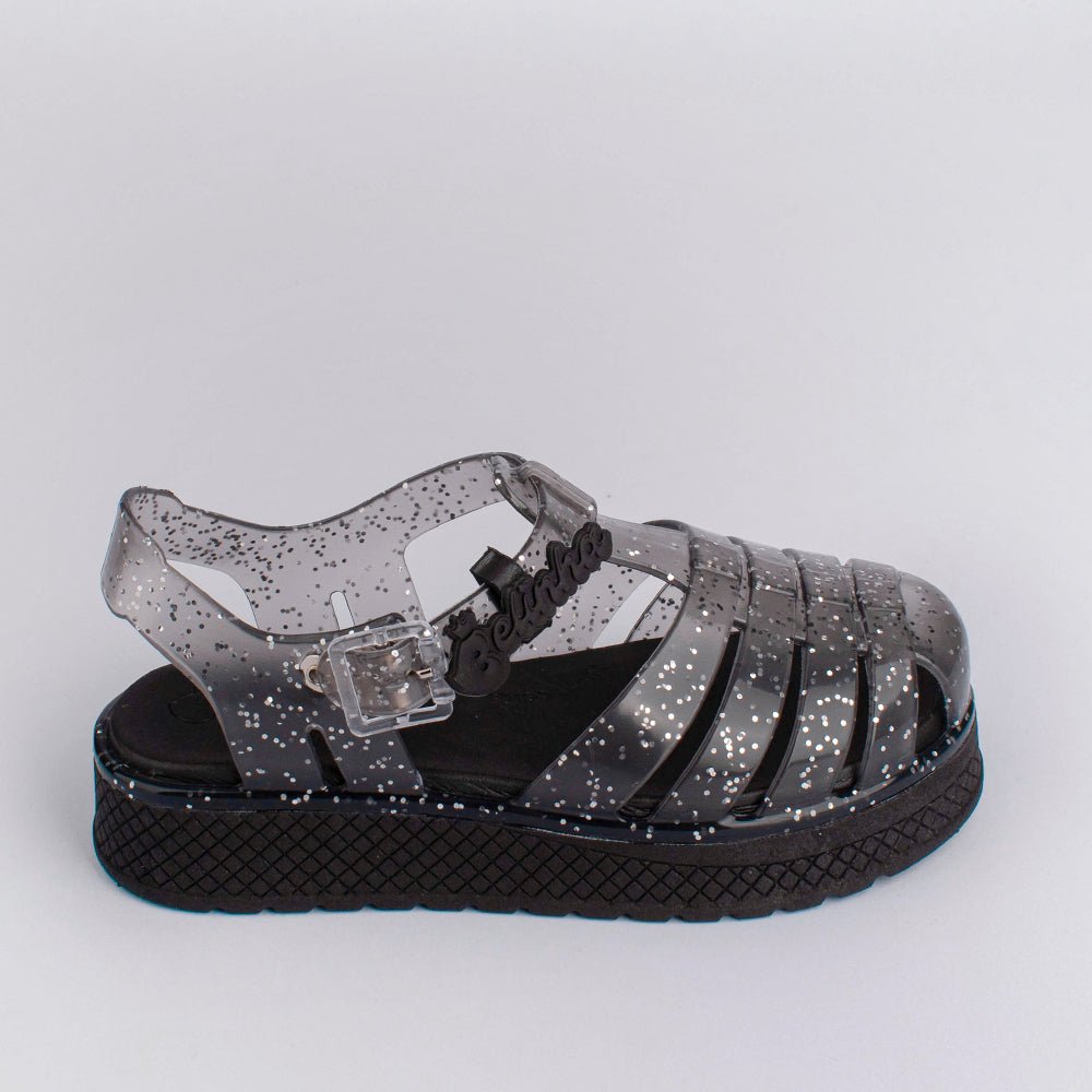 Sandália Infantil Menina Kidy Belinha Gloss Fumê Glitter Elegância e Brilho - Kidy Calçados - Sandália e Papete
