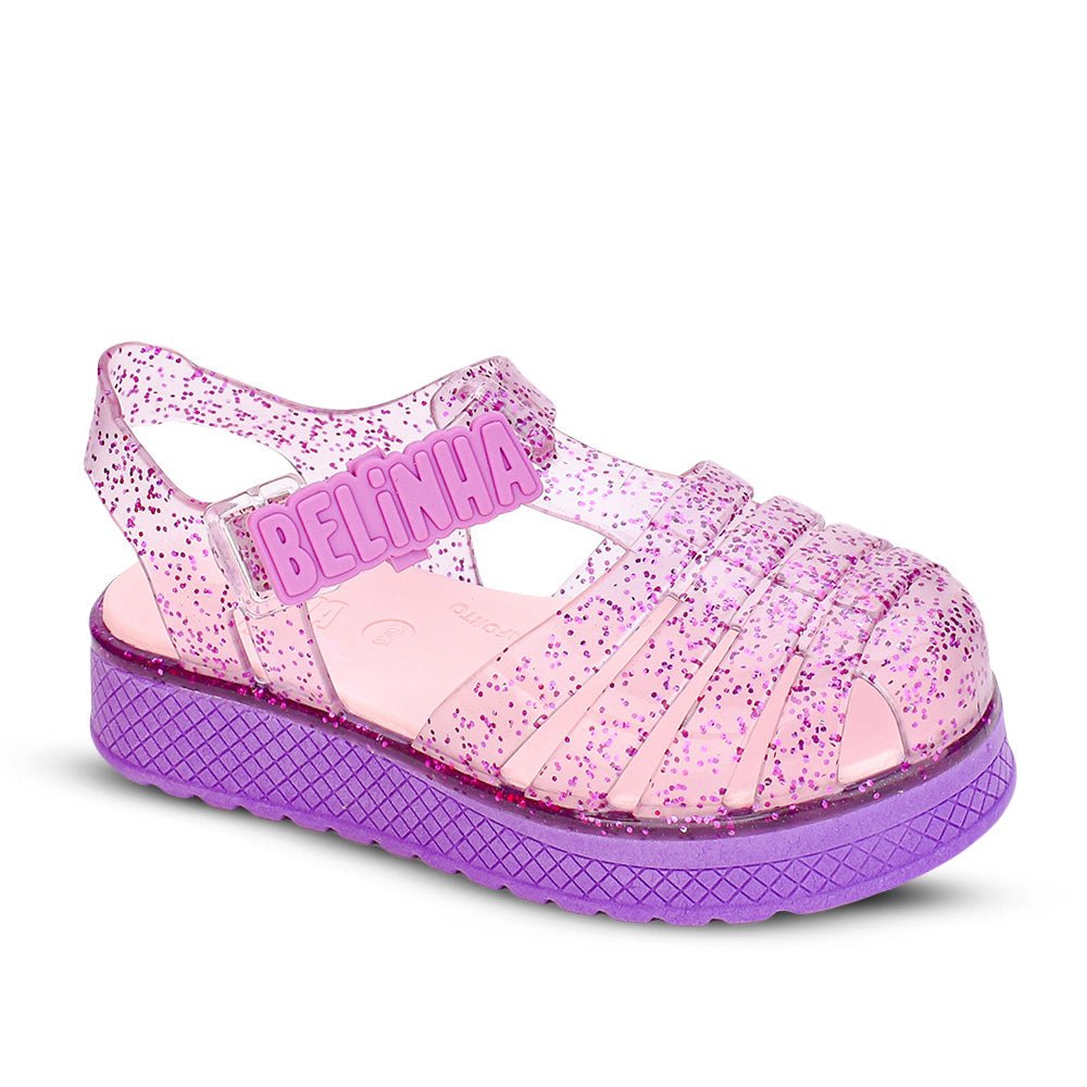 Sandália Infantil Menina Kidy Belinha Gloss Lilás Glitter Conforto e Brilho - Kidy Calçados - Sandália e Papete