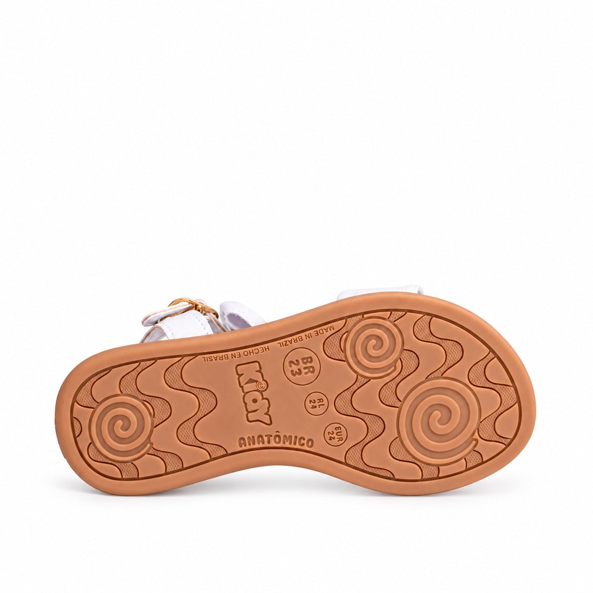 Sandália Infantil Menina Kidy Cristal Branco e Vermelho Cereja Delicada Flat - Kidy Calçados -