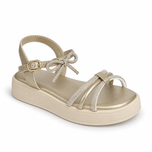 Sandália Infantil Menina Kidy Flat Form Ouro - Kidy Calçados -