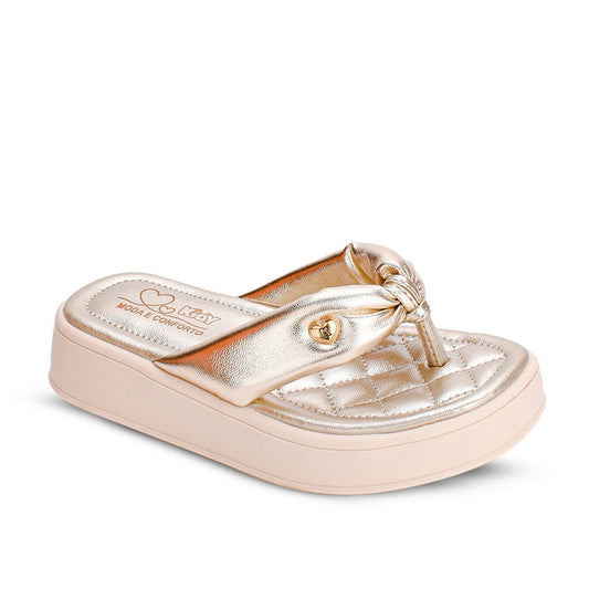 Sandália Infantil Menina Kidy Flat Form Ouro Conforto e Estilo - Kidy Calçados - Sandália e Papete