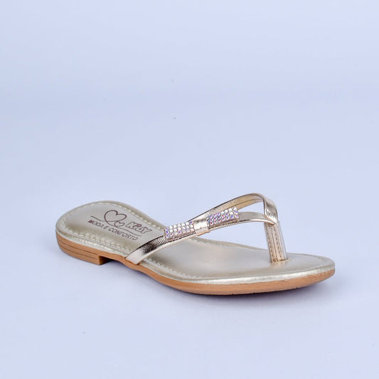 SANDÁLIA INFANTIL MENINA KIDY FLAT IBIZA OURO - Kidy Calçados - Sandália e Papete