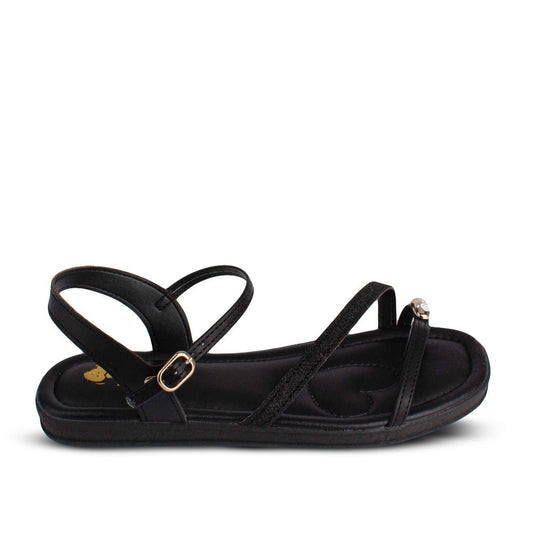 Sandália Infantil Menina Kidy Flat Preto Leve Macia Delicada - Kidy Calçados -