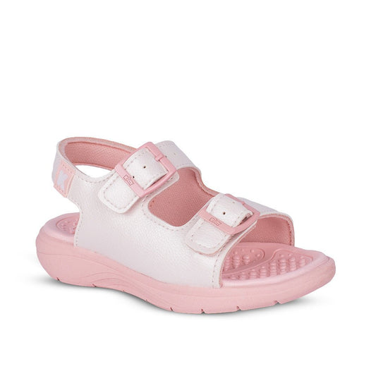 Sandália Infantil Menina Kidy Fly Baby Branco/Rosa Primeiros Passos - Kidy Calçados - 