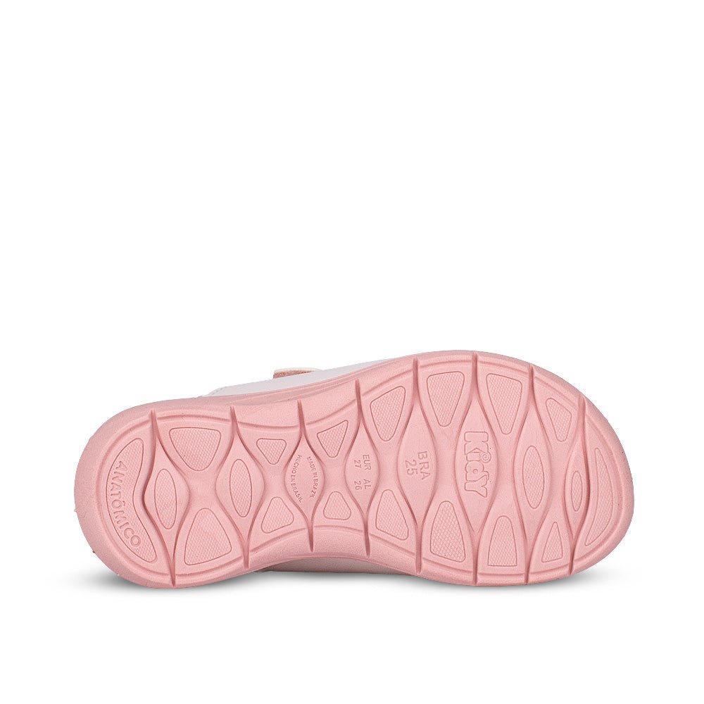 Sandália Infantil Menina Kidy Fly Baby Branco/Rosa Primeiros Passos - Kidy Calçados - 