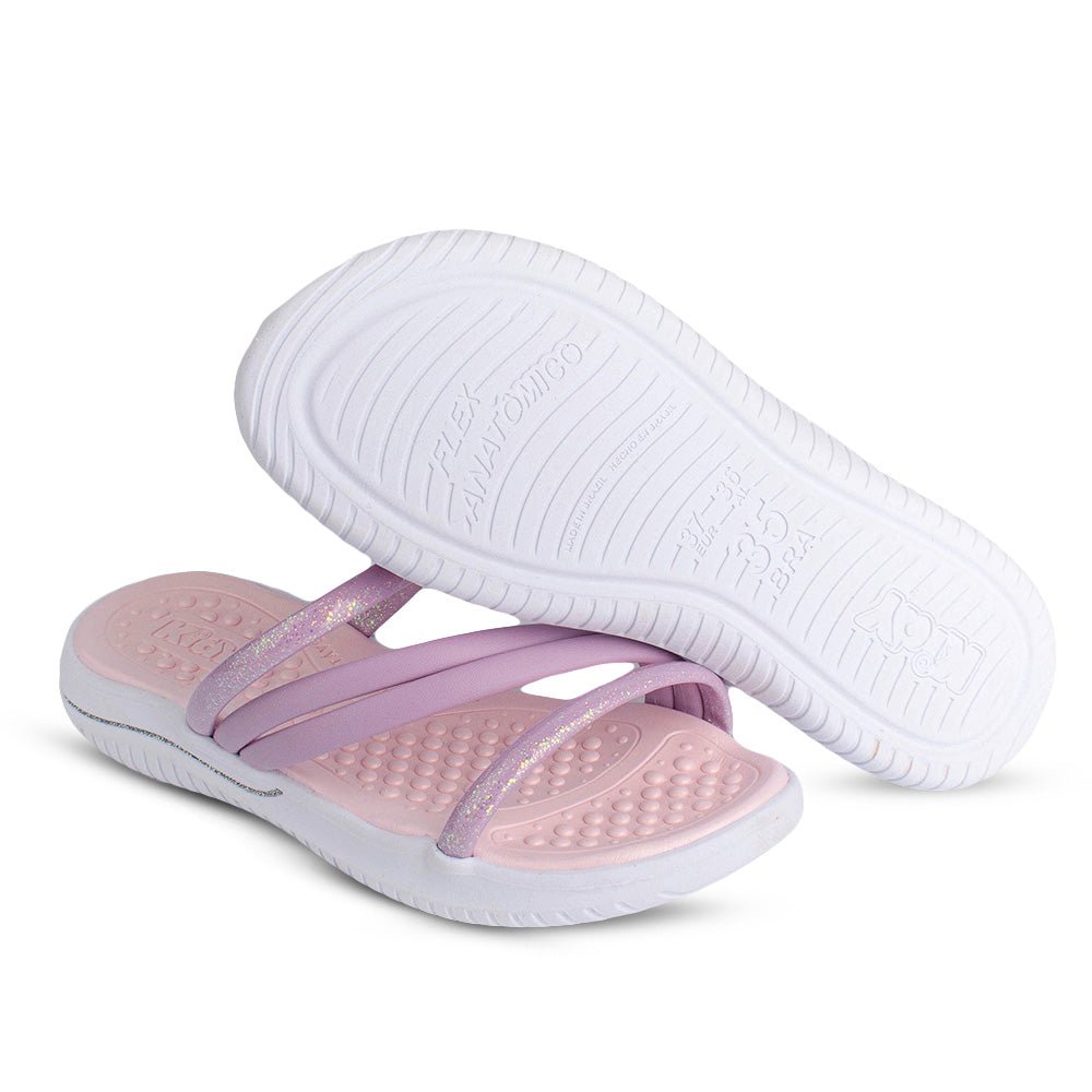 Sandália Infantil Menina Kidy Fly Lavanda Rasteira Macia - Kidy Calçados - Sandália e Papete