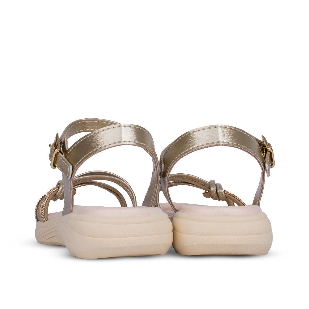 Sandália Infantil Menina Kidy Fly Ouro Strass Dourada Delicada - Kidy Calçados - 