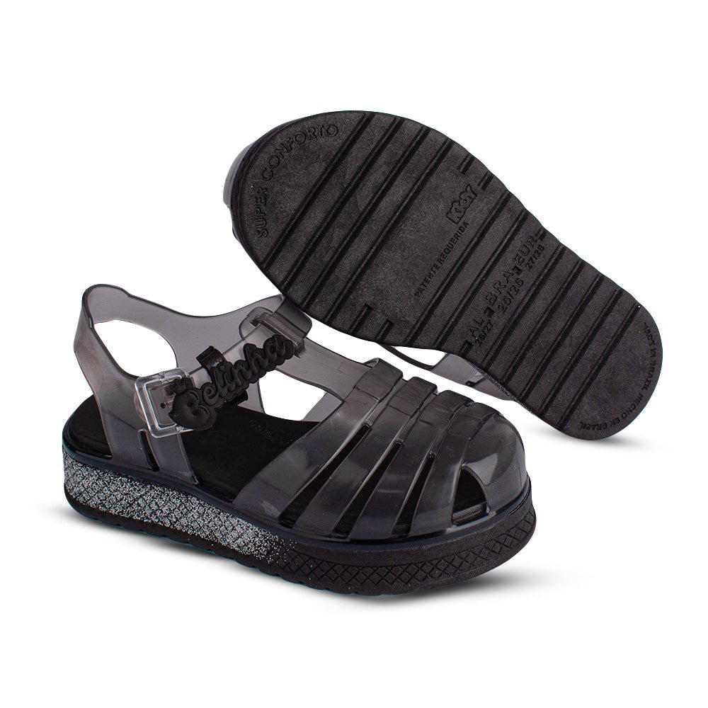 Sandália Infantil Menina Kidy Gloss Belinha Preto Conforto e Estilo - Kidy Calçados - Sandália e Papete