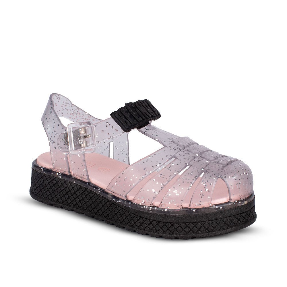 Sandália Infantil Menina Kidy Gloss Belinha Preto Glitter Delicada - Kidy Calçados - Sandália e Papete