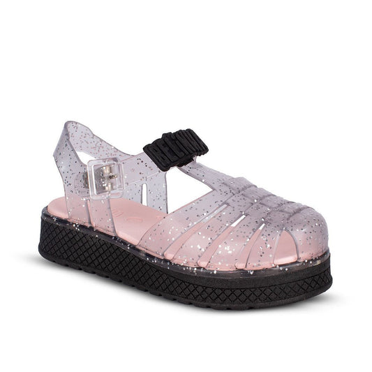 Sandália Infantil Menina Kidy Gloss Belinha Preto Glitter Delicada - Kidy Calçados - Sandália e Papete