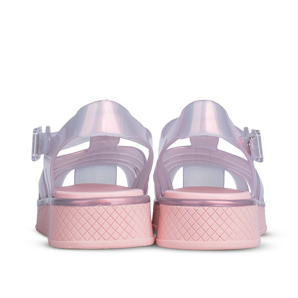 Sandália Infantil Menina Kidy Gloss Nude Leve Brilhante Fivela de Ajuste - Kidy Calçados - 