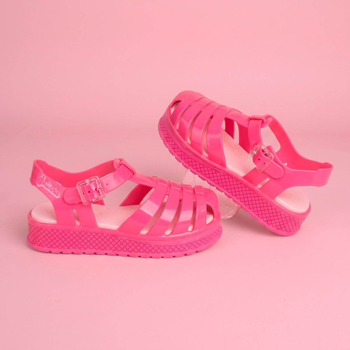 Sandália Infantil Menina Kidy Gloss Pink Leve Brilhante Fivela de Ajuste - Kidy Calçados - 