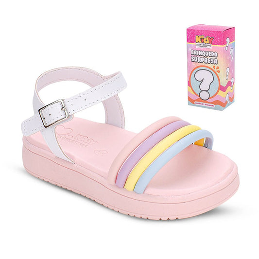 Sandália Infantil Menina Kidy Mini Flatform Com Brinquedo Surpresa Branco - Kidy Calçados -