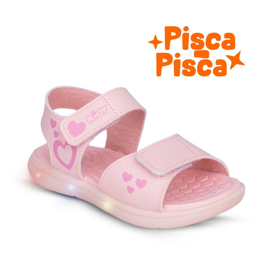 Sandália Infantil Menina Kidy Nude Delicada Flexível Velcro Duplo - Kidy Calçados - 