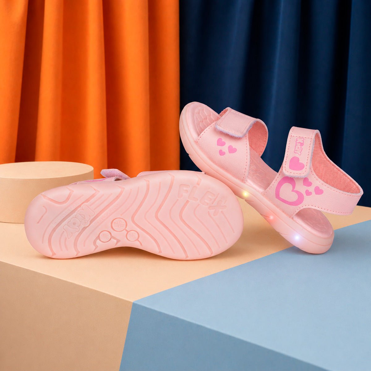 Sandália Infantil Menina Kidy Nude Delicada Flexível Velcro Duplo - Kidy Calçados - 