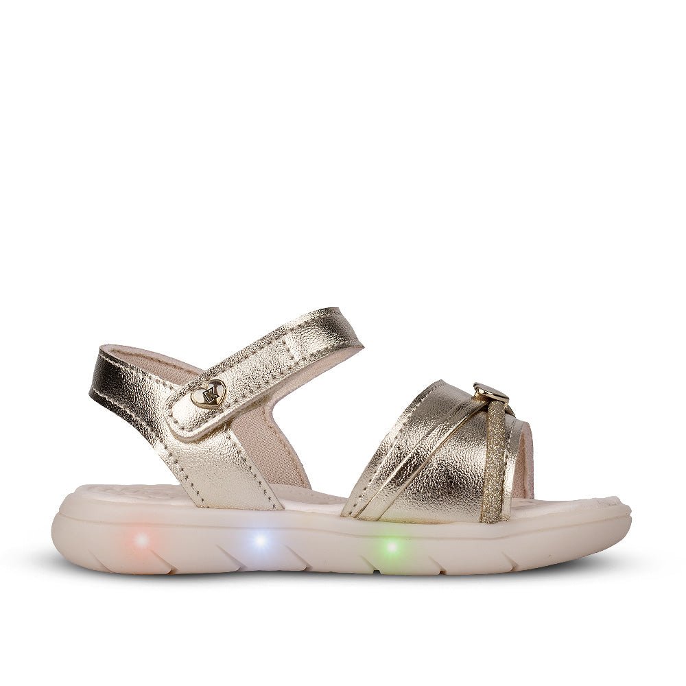 Sandália infantil Menina Kidy Ouro Luz E Led Brilho - Kidy Calçados -