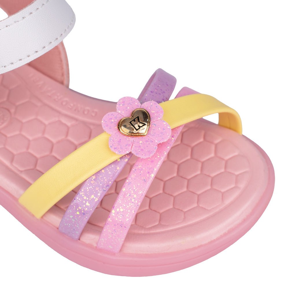 Sandália Infantil Menina Kidy Pisca Pisca Rosa com Glitter Luz E Led - Kidy Calçados -