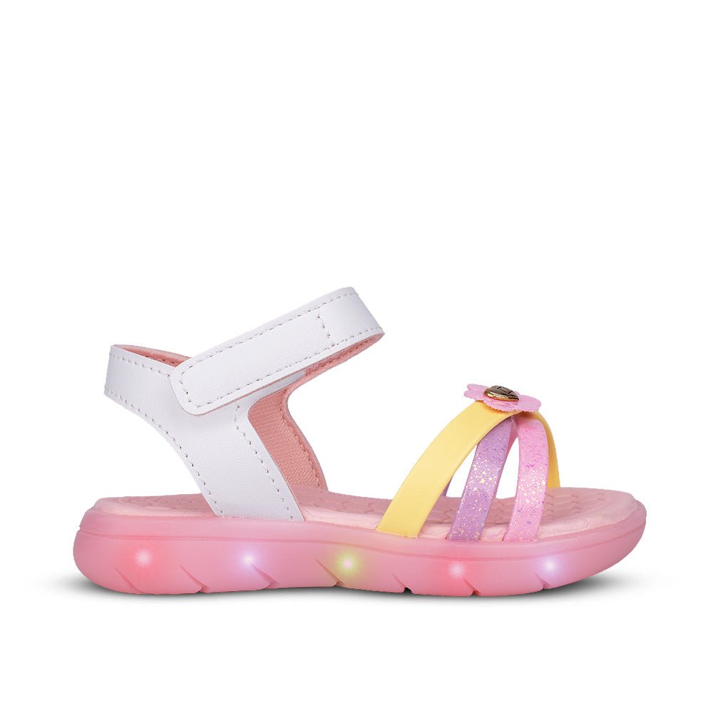 Sandália Infantil Menina Kidy Pisca Pisca Rosa com Glitter Luz E Led - Kidy Calçados -