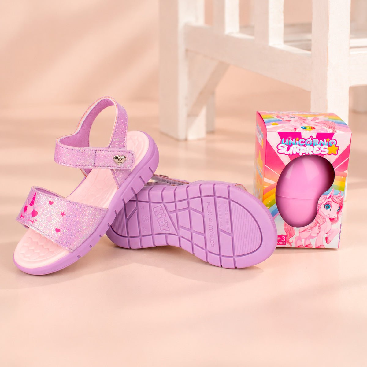 Sandália Infantil Menina Kidy Toys Lilás Delicada Unicórnio - Kidy Calçados - Sandália e Papete