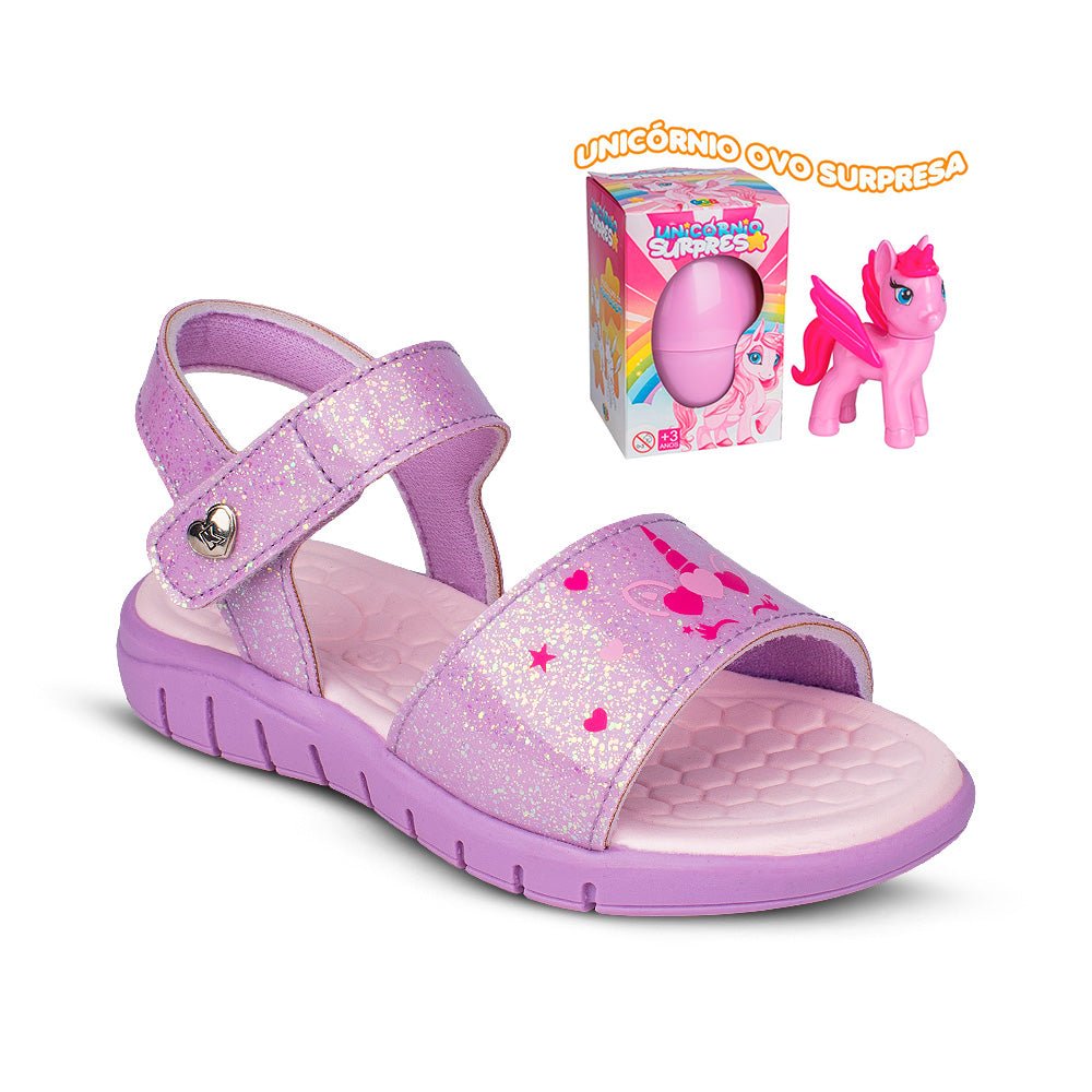 Sandália Infantil Menina Kidy Toys Lilás Delicada Unicórnio - Kidy Calçados - Sandália e Papete