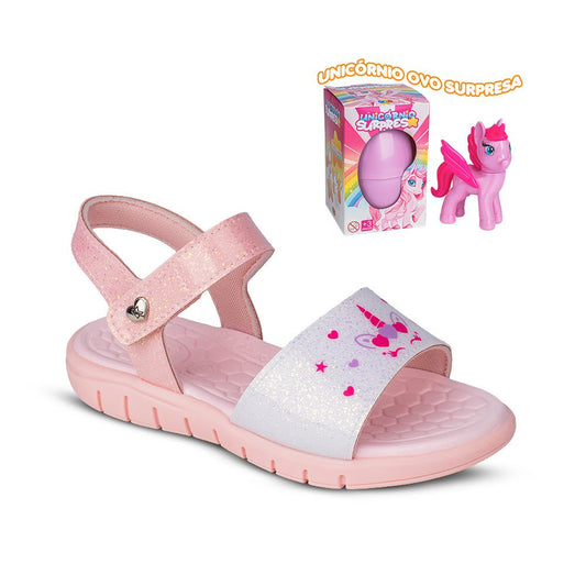 Sandália Infantil Menina Kidy Toys Ovo Surpresa Unicórnio - Kidy Calçados - Sandália e Papete
