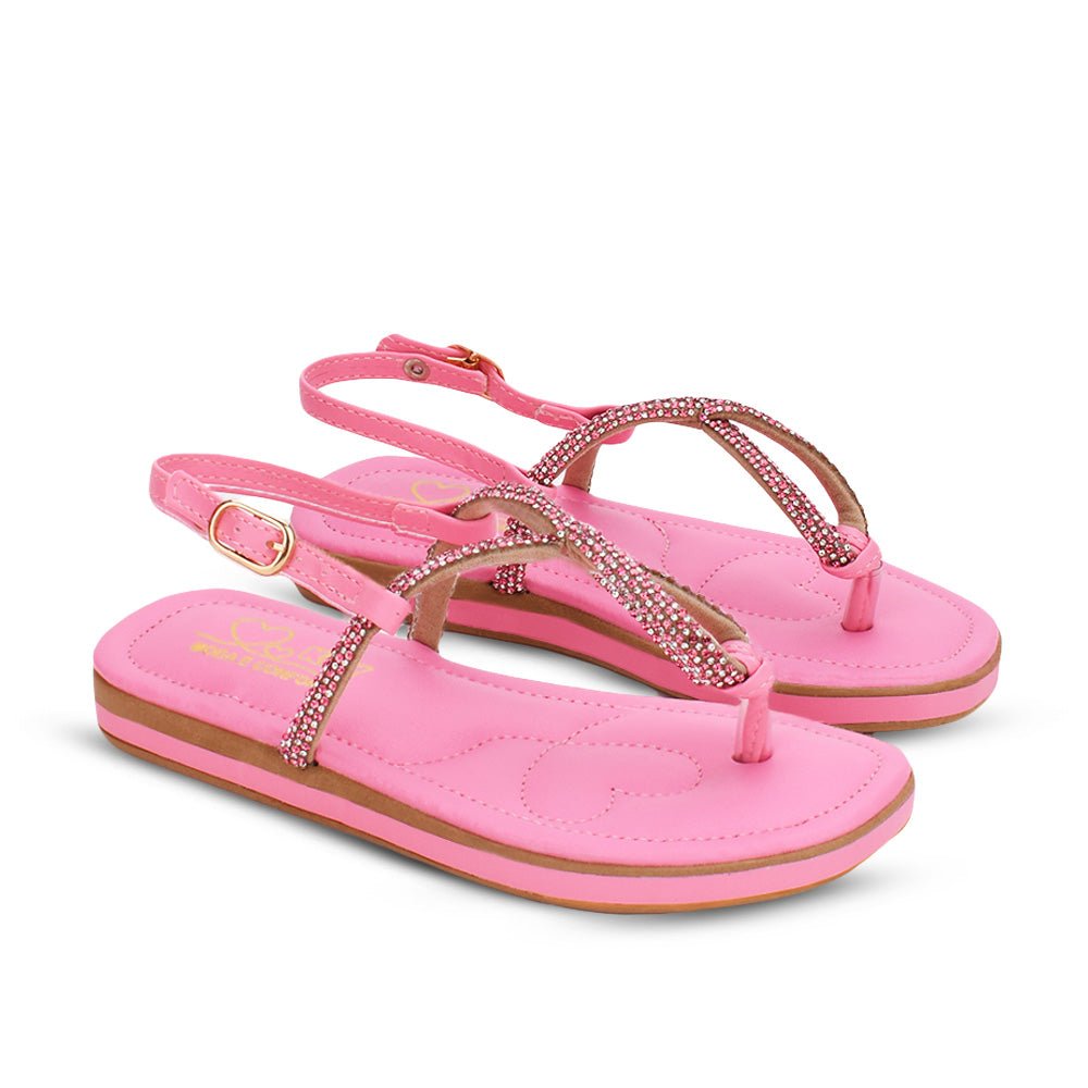 Sandália Infantil Menina Rasteira Kidy Flat Rosa Conforto Verão - Kidy Calçados -