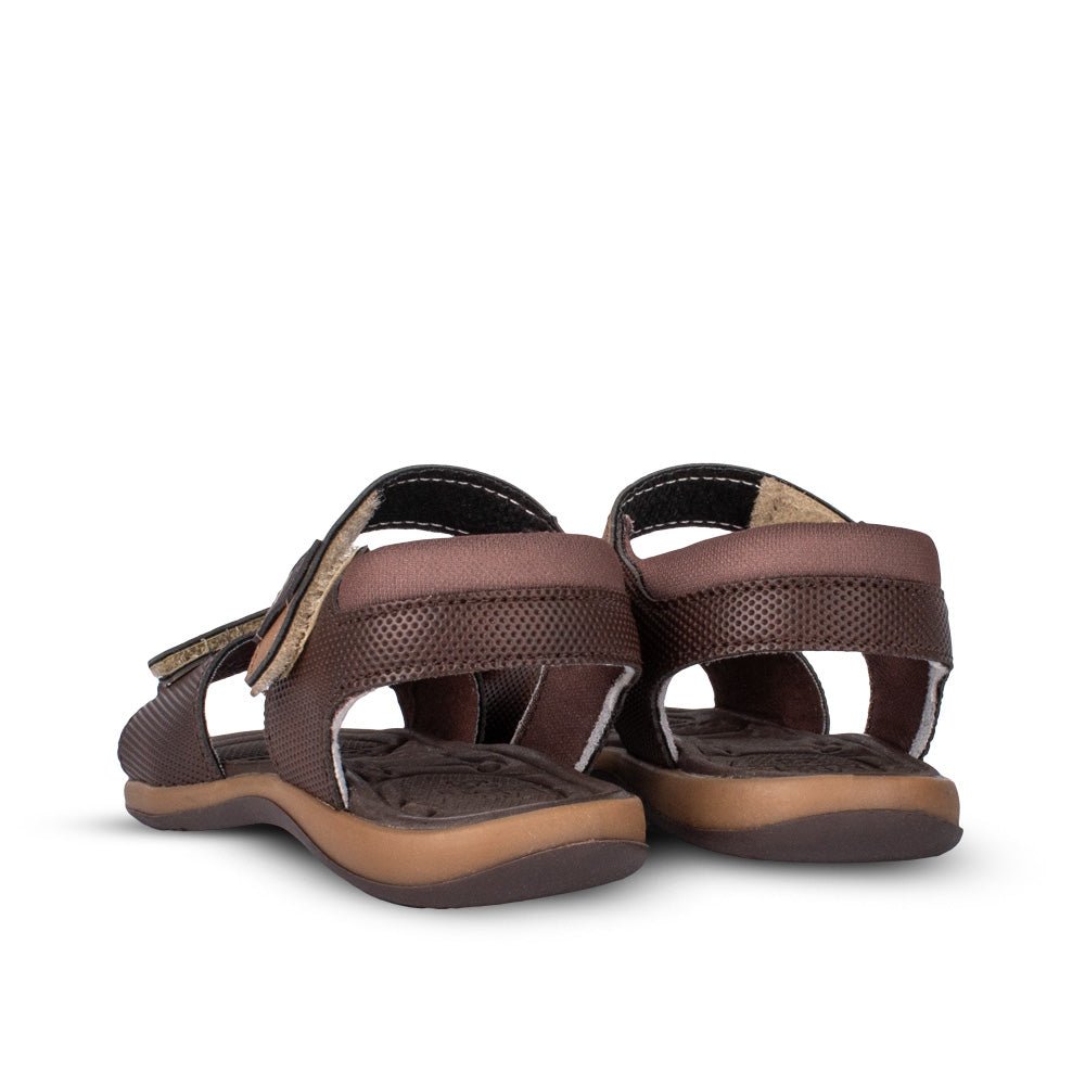 Sandália Infantil Menino Kidy Baby Café e Caramelo com Velcro Primeiros Passos 18 ao 24 - Kidy Calçados - 