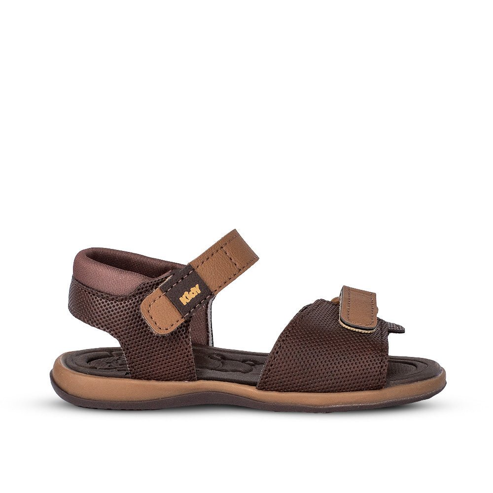 Sandália Infantil Menino Kidy Baby Café e Caramelo com Velcro Primeiros Passos 18 ao 24 - Kidy Calçados - 