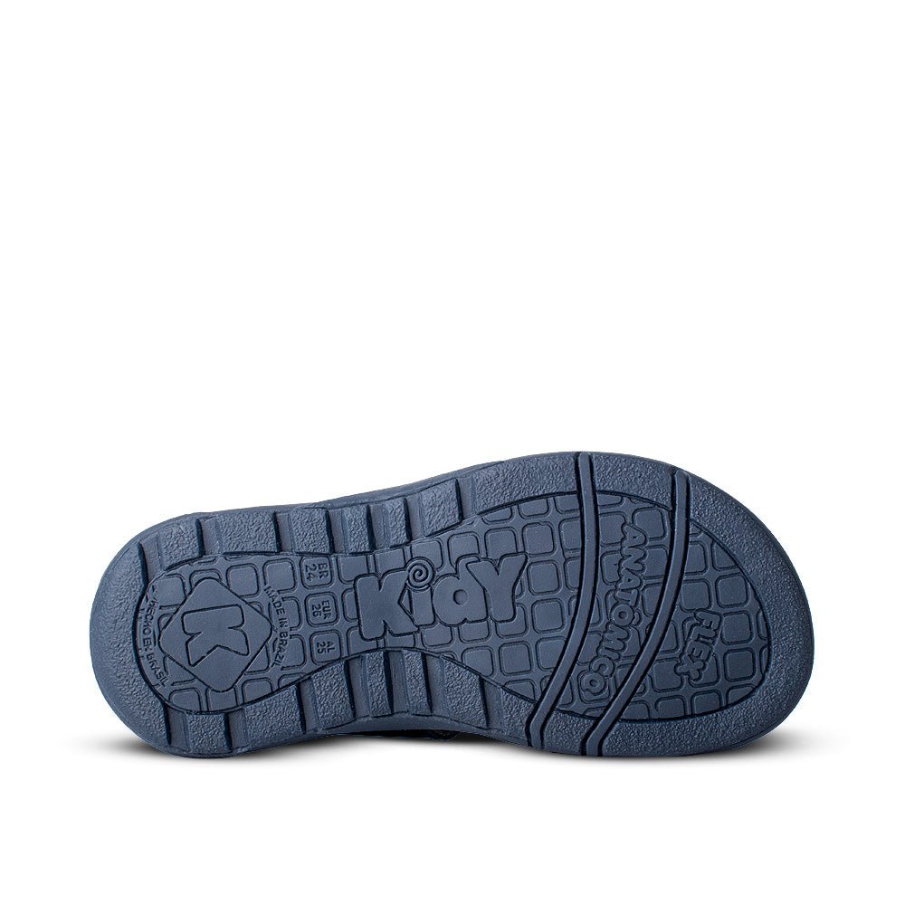 Sandália Infantil Menino Kidy Comfort Marinho e Caramelo com Velcro Leve e Prática - Kidy Calçados - 