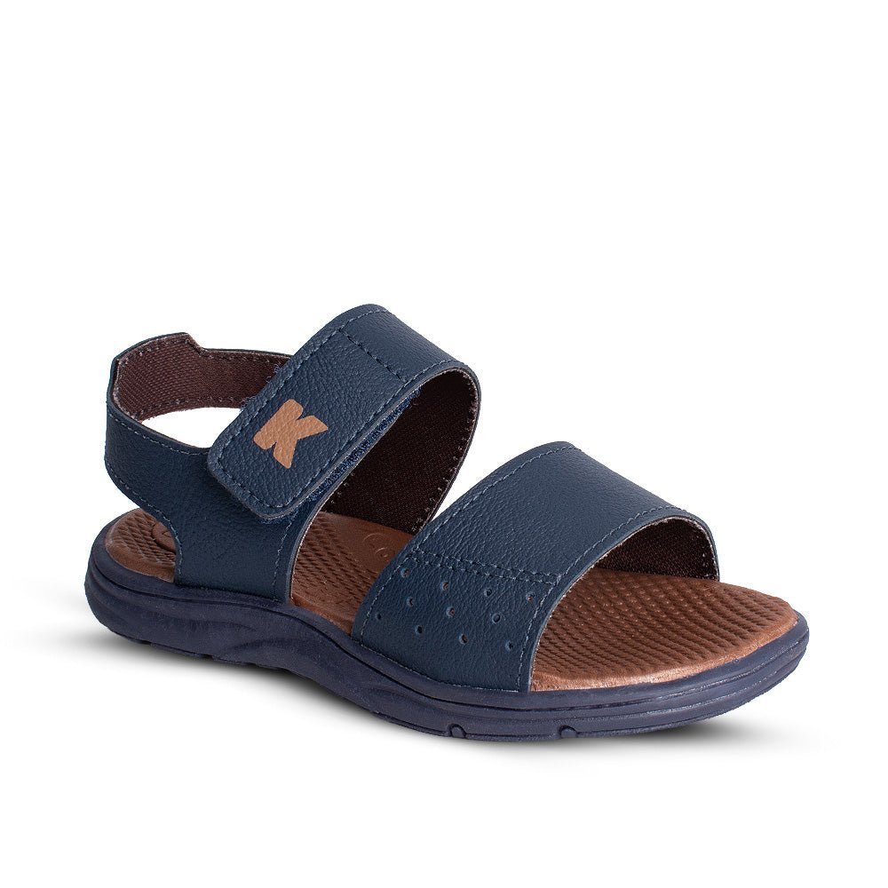 Sandália Infantil Menino Kidy Flex Anatômica Marinho e Caramelo 22 a 27 - Kidy Calçados - 