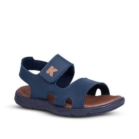 Sandália Infantil Menino Kidy Flex Anatômica Marinho e Caramelo Velcro e Palmilha EVA - Kidy Calçados - 