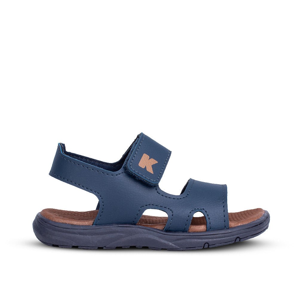 Sandália Infantil Menino Kidy Flex Anatômica Marinho e Caramelo Velcro e Palmilha EVA - Kidy Calçados - 