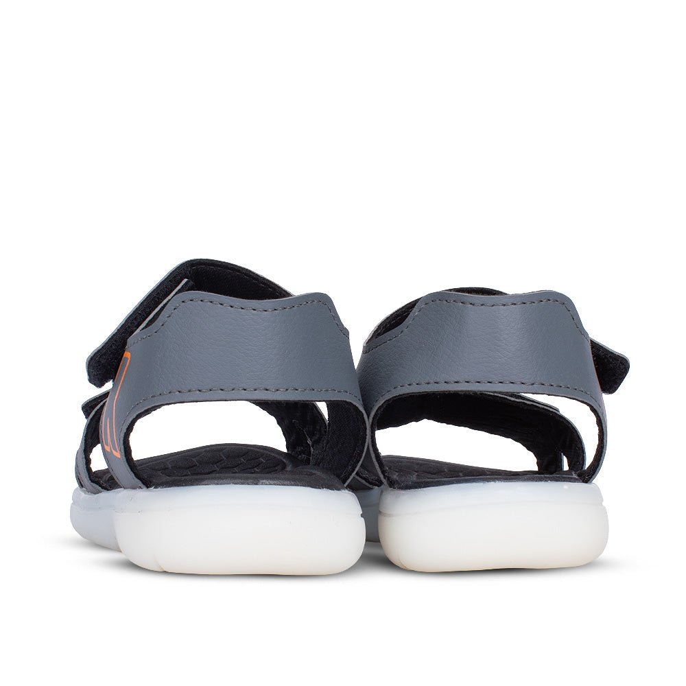 Sandália Infantil Menino Kidy Flex Light Grafite Pisca Pisca Com Velcro - Kidy Calçados - 